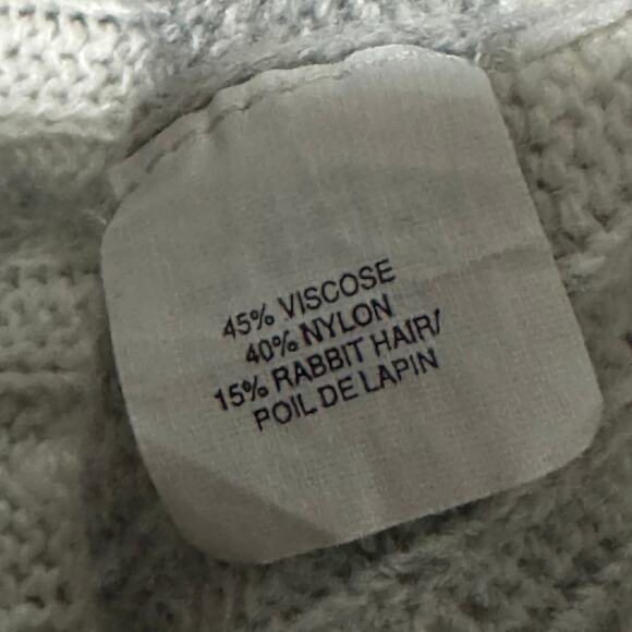 Y2k Abercombie and Finch Striped Cable Knit Sweater Gray White Bella Ellina - Picture 7 of 7